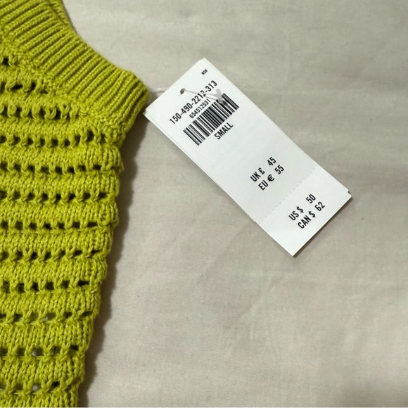 Abercrombie & Fitch Lime Green Crochet Knit Crop Top Tank Women’s Size Small NWT - Picture 6 of 8
